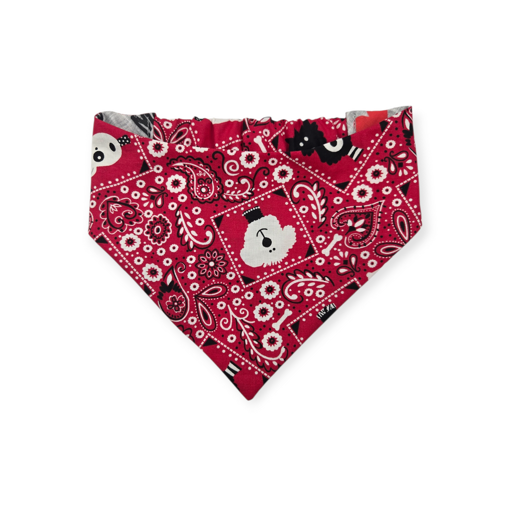 Mama's Boy/Red Paisley Reversible Slip-on Scrunchie Bandana (Large/X-Large)