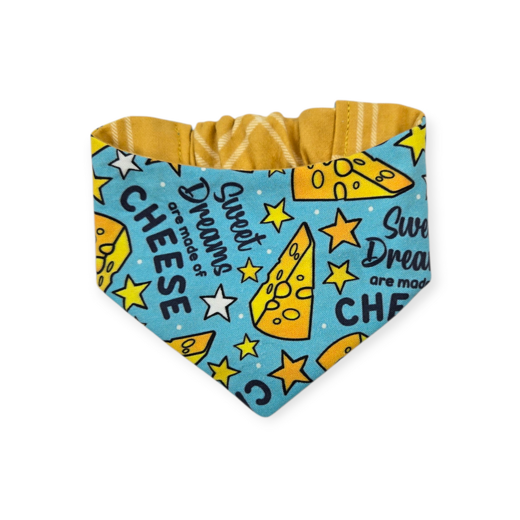 Sweet Dreams/Mustard Plaid Reversible Slip-on Scrunchie Bandana (X-Small/Small)