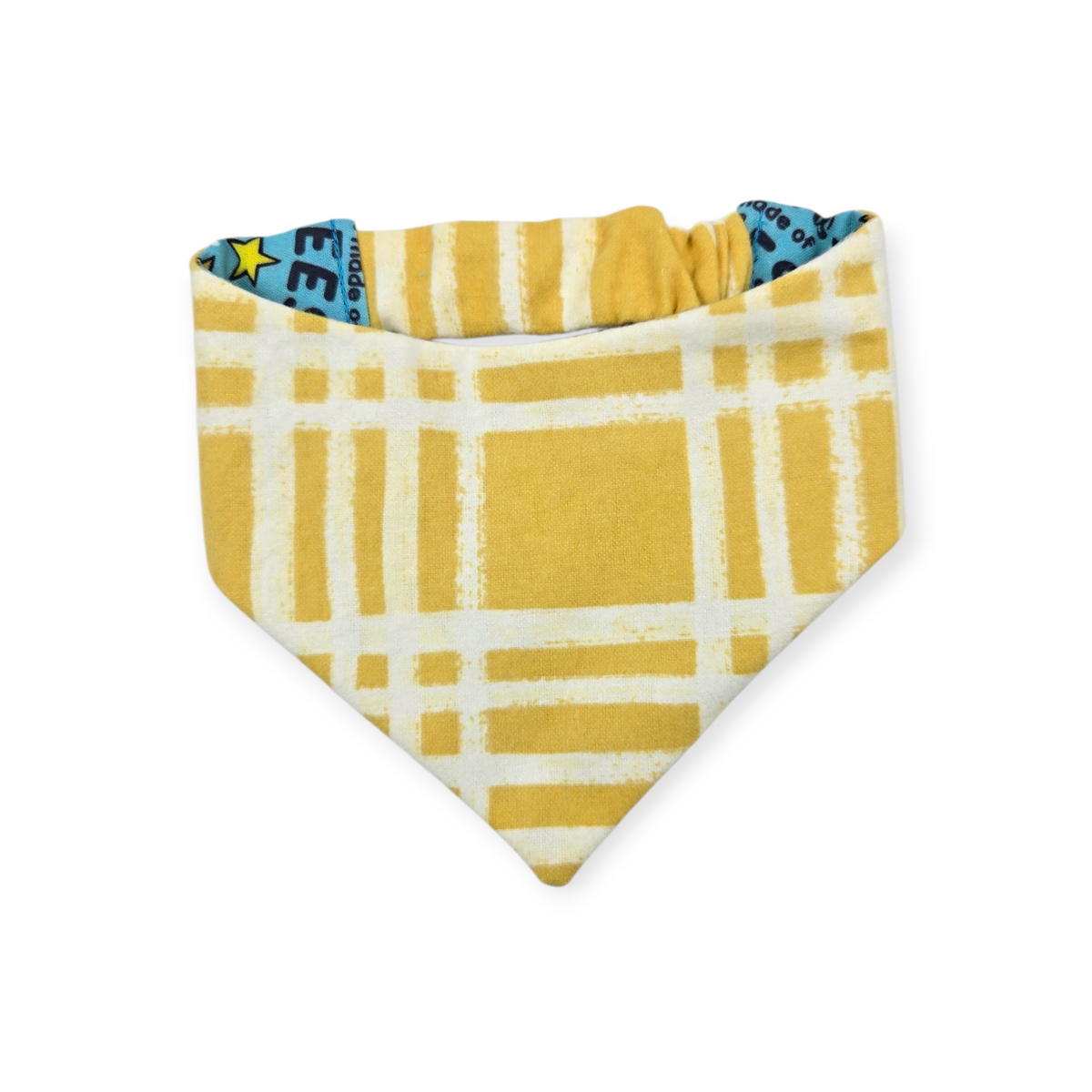 Sweet Dreams/Mustard Plaid Reversible Slip-on Scrunchie Bandana (Medium)