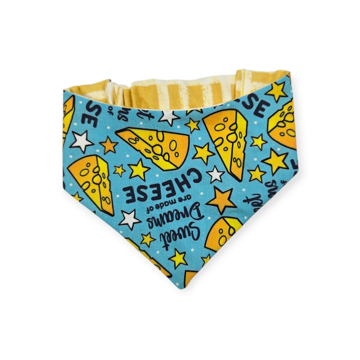 Sweet Dreams/Mustard Plaid Reversible Slip-on Scrunchie Bandana (Small)
