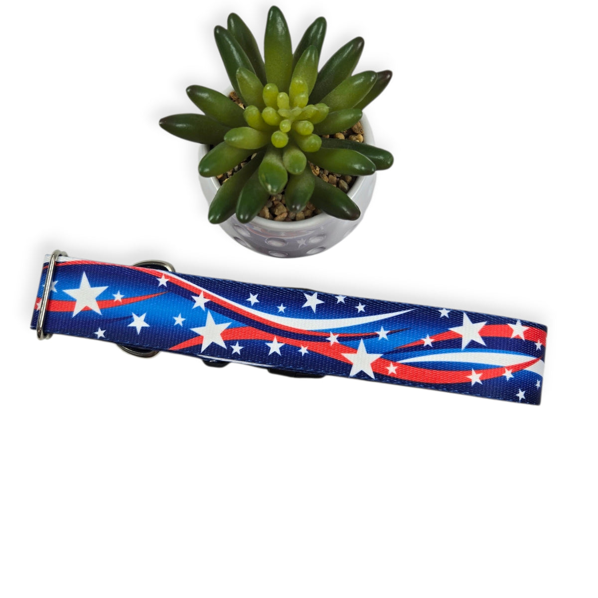 Star Spangled Dog Collar (XX-Large, 1.5" wide)