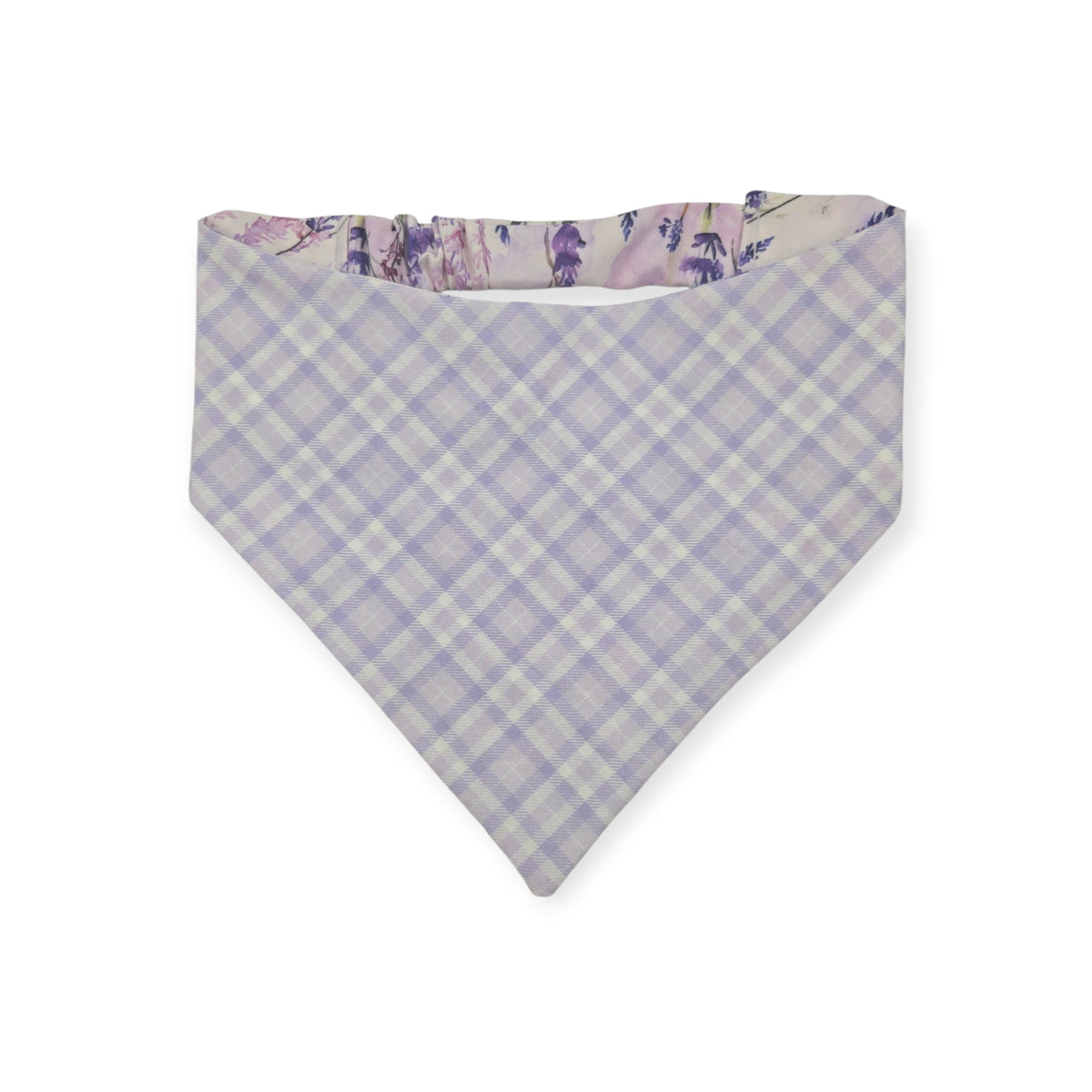Vintage Lavender/Lavender Diagonal Plaid Reversible Slip-on Scrunchie Bandana (Medium/Large)