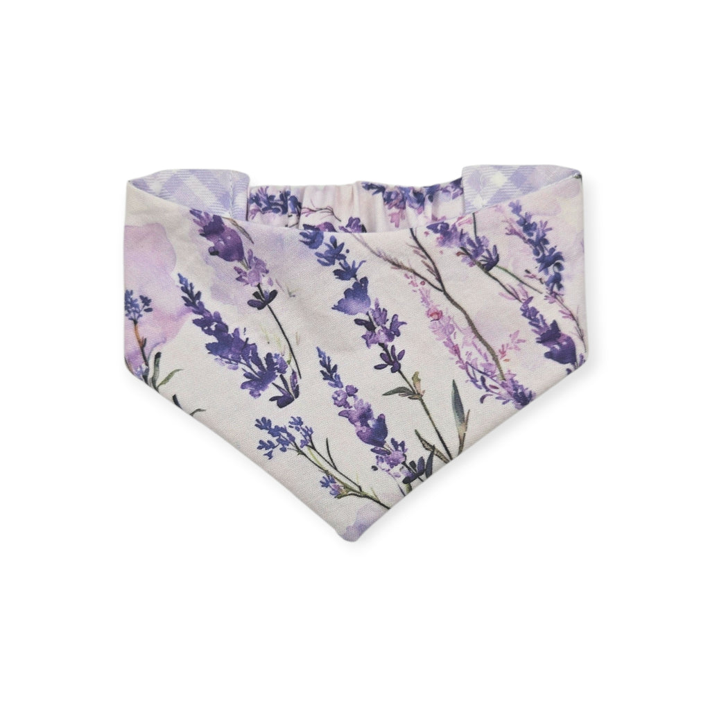 Vintage Lavender/Lavender Diagonal Plaid Reversible Slip-on Scrunchie Bandana (X-Small/Small)