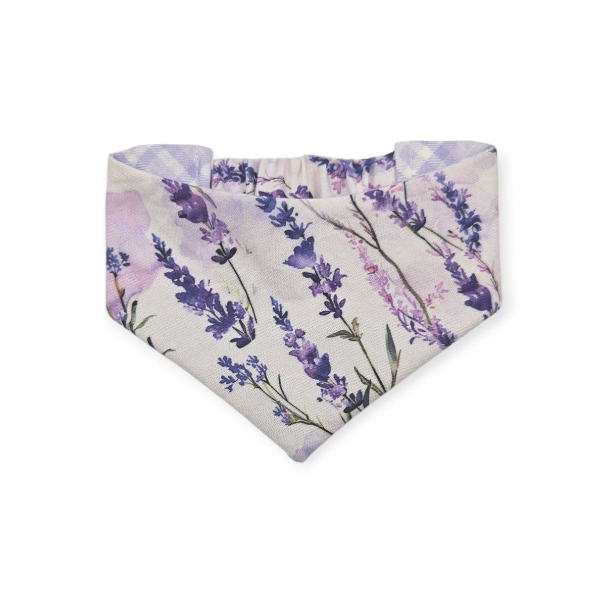 Vintage Lavender/Lavender Diagonal Plaid Reversible Slip-on Scrunchie Bandana (X-Small/Small)