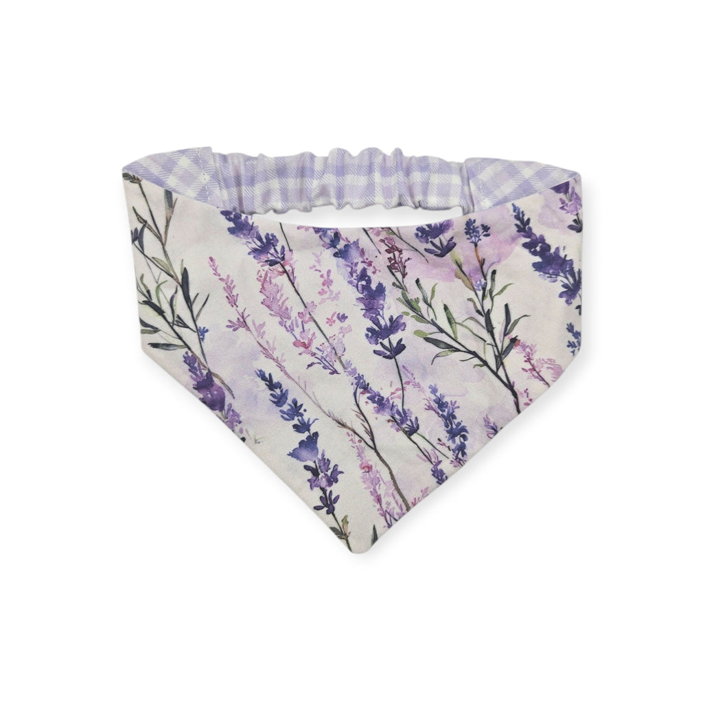 Vintage Lavender/Lavender Diagonal Plaid Reversible Slip-on Scrunchie Bandana (Medium)