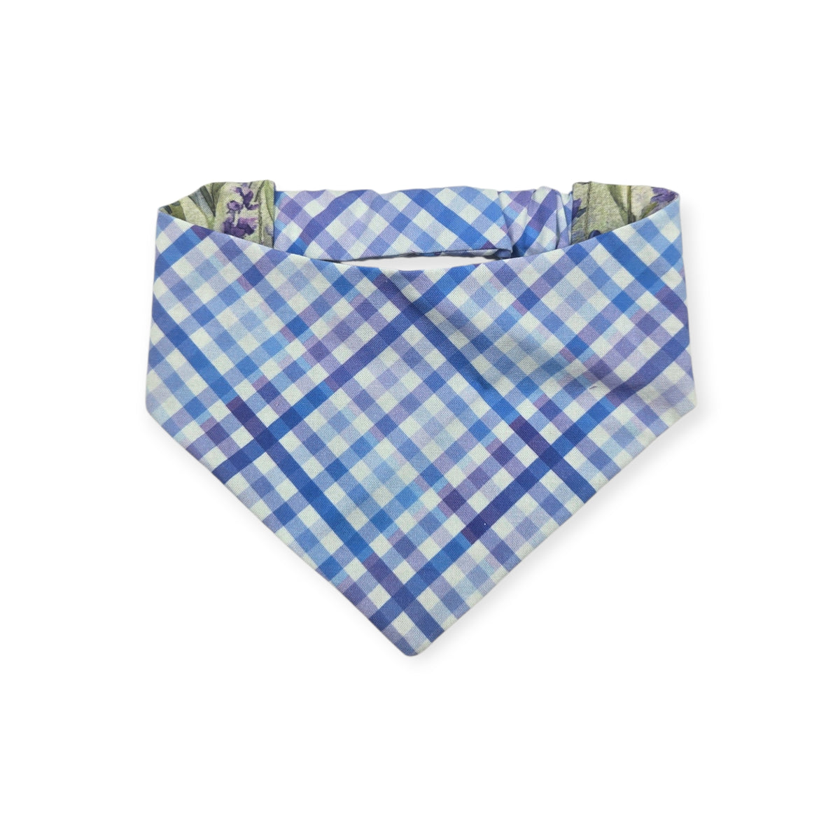 Fields of Lavender/Purple Weave Diagonal Reversible Slip-on Scrunchie Bandana (Small/Medium)