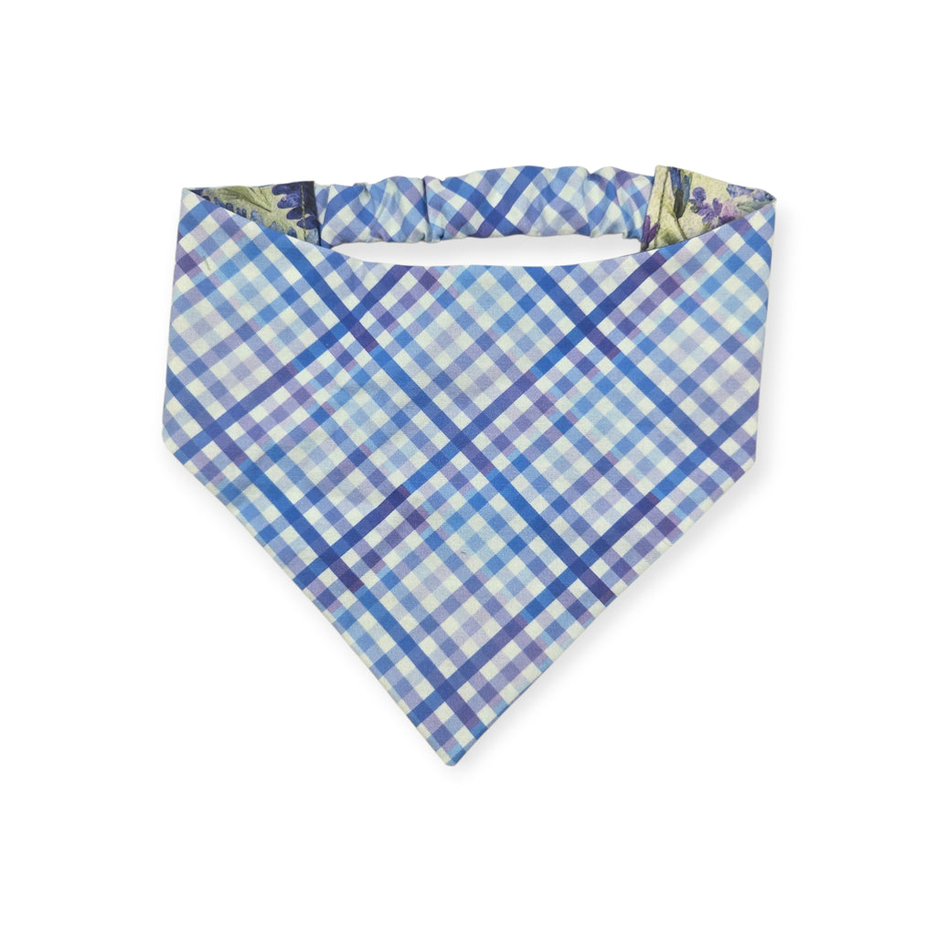 Fields of Lavender/Purple Weave Diagonal Plaid Slip-on Scrunchie Bandana (Large/X-Large)
