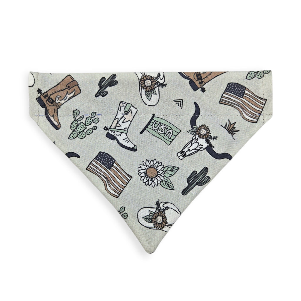 Little Cowboy/Gray Plaid Reversible Slide-on Bandana (Small)