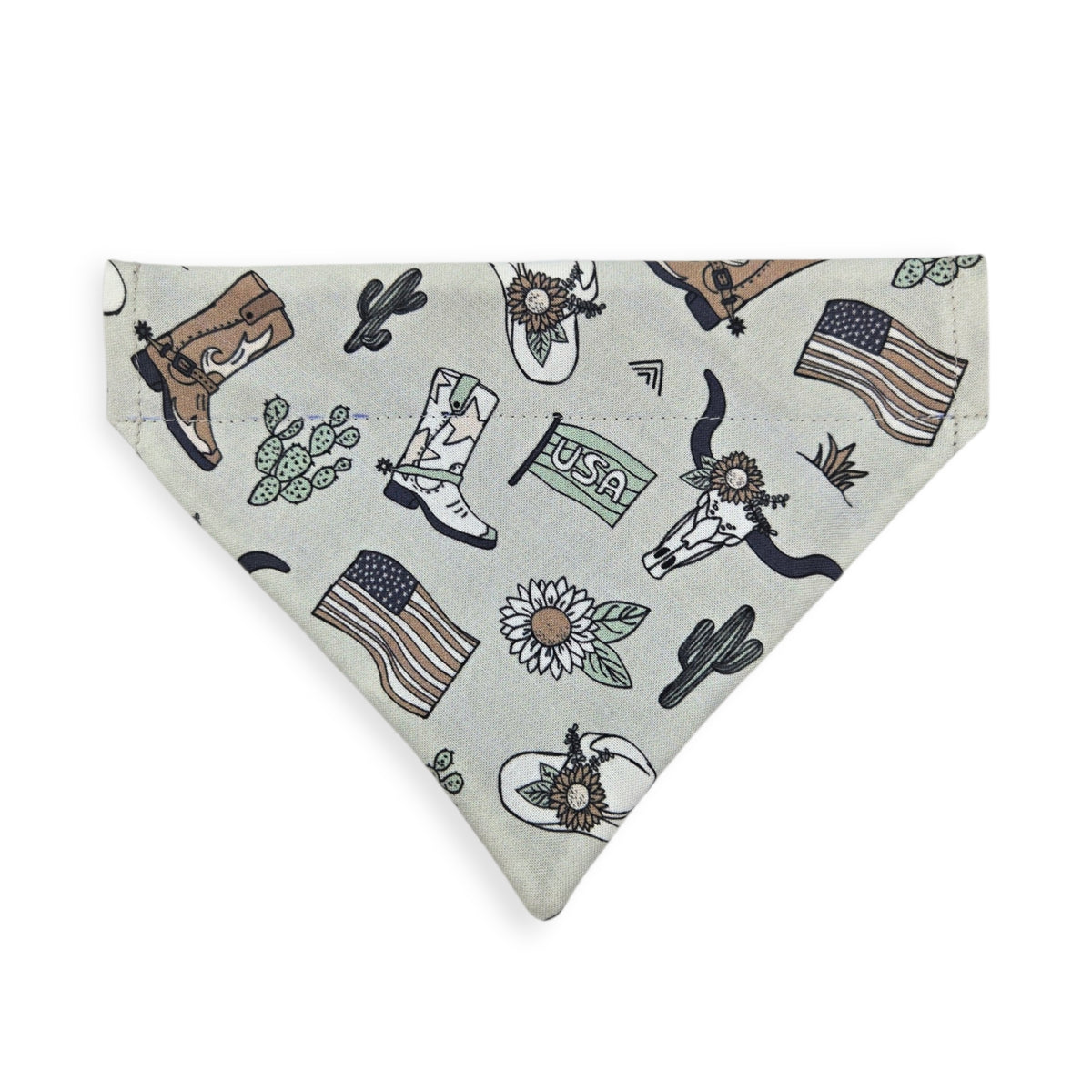 Little Cowboy/Gray Plaid Reversible Slide-on Bandana (Small)