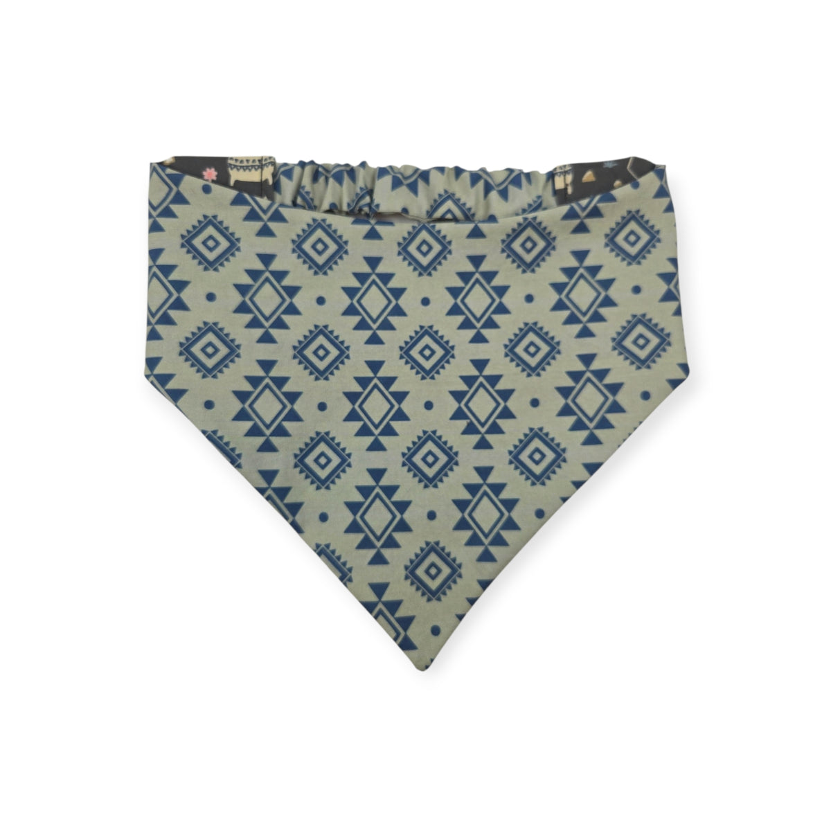 Boho Southwestern Desert/ Alpaca Teal Southwestern Serape Slip-on Scrunchie Bandana (Large/X-Large)