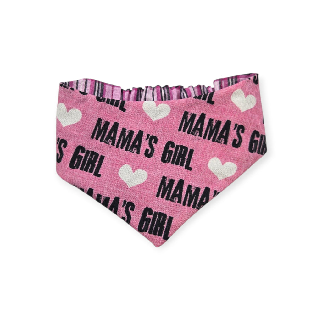 Mama's Girl/Pink Furberry Plaid Reversible Slip-on Scrunchie Bandana (X-Small/Small)