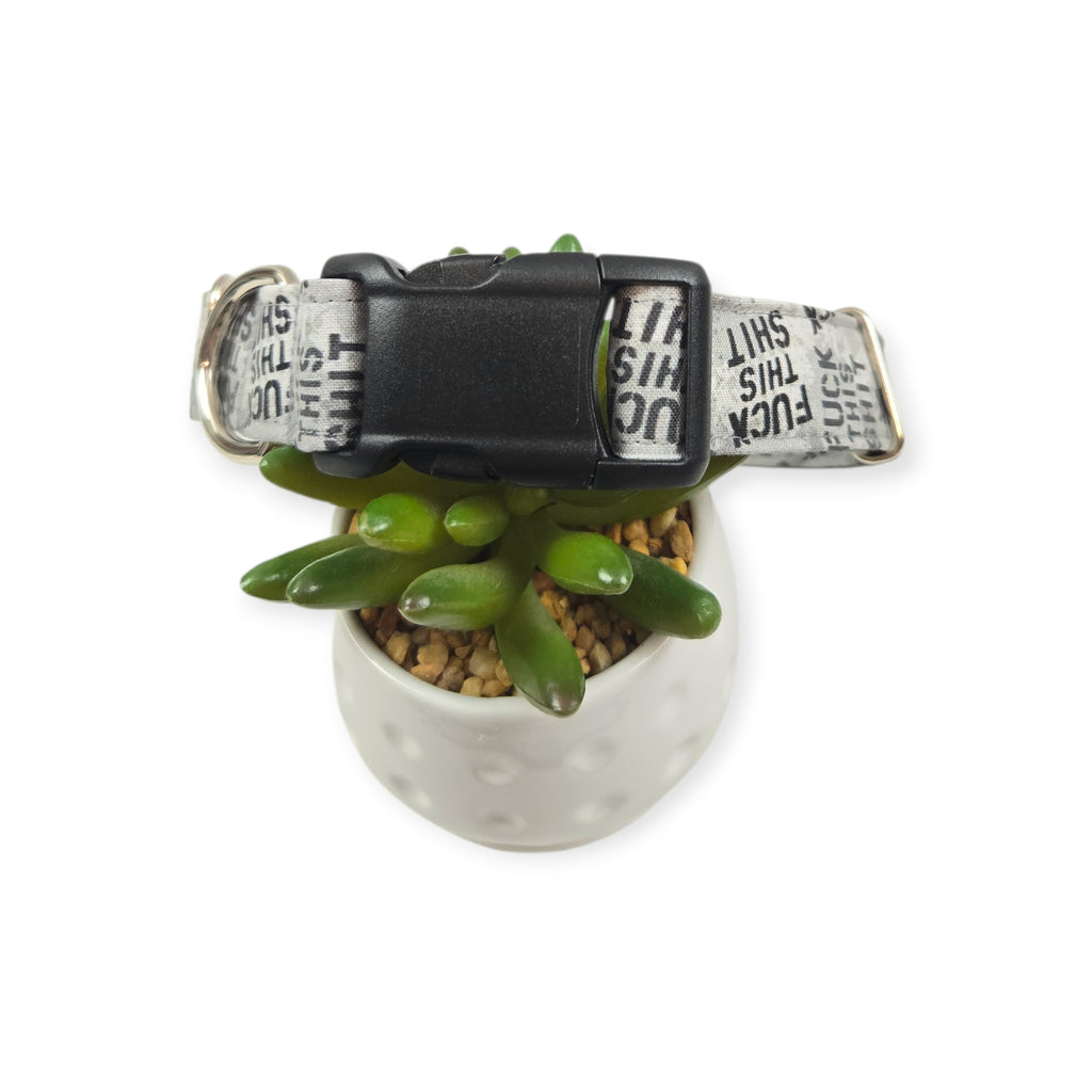 Fuck This Shit Stencil Dog Collar (Medium, 1" Wide)