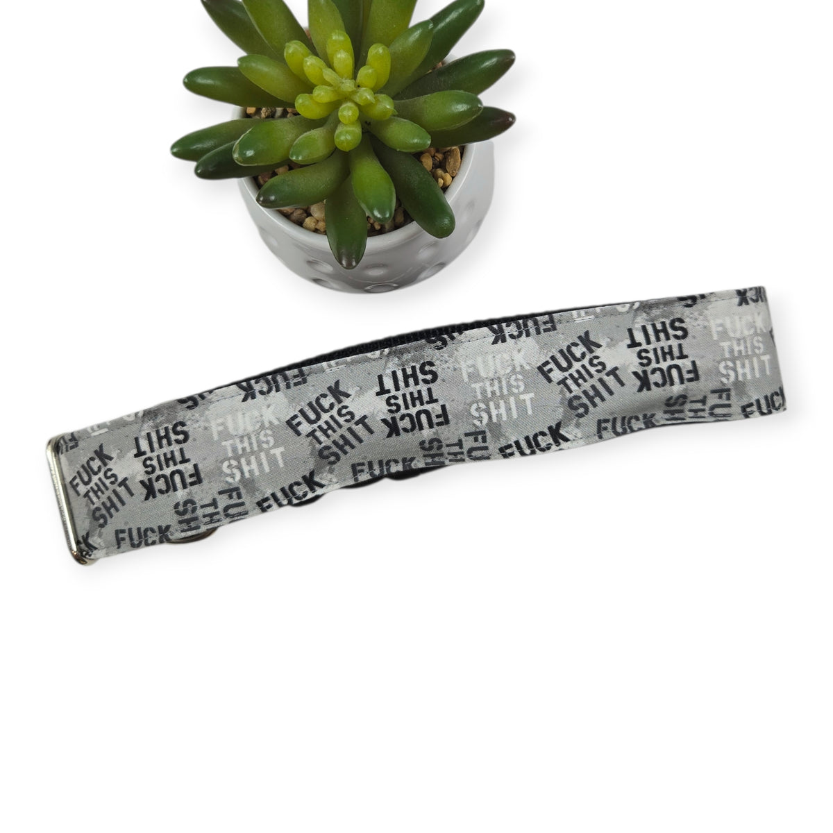 Fuck This Shit Stencil Dog Collar (XX-Large, 1.5" wide)