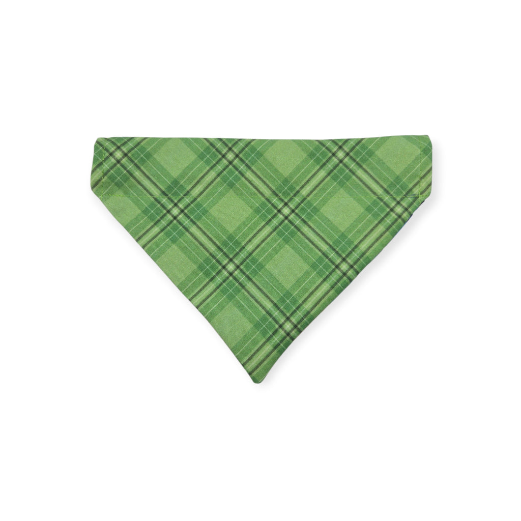 Indian Paintbrush & Bluebonnet/Green Plaid Reversible Slide-on Bandana (Small)