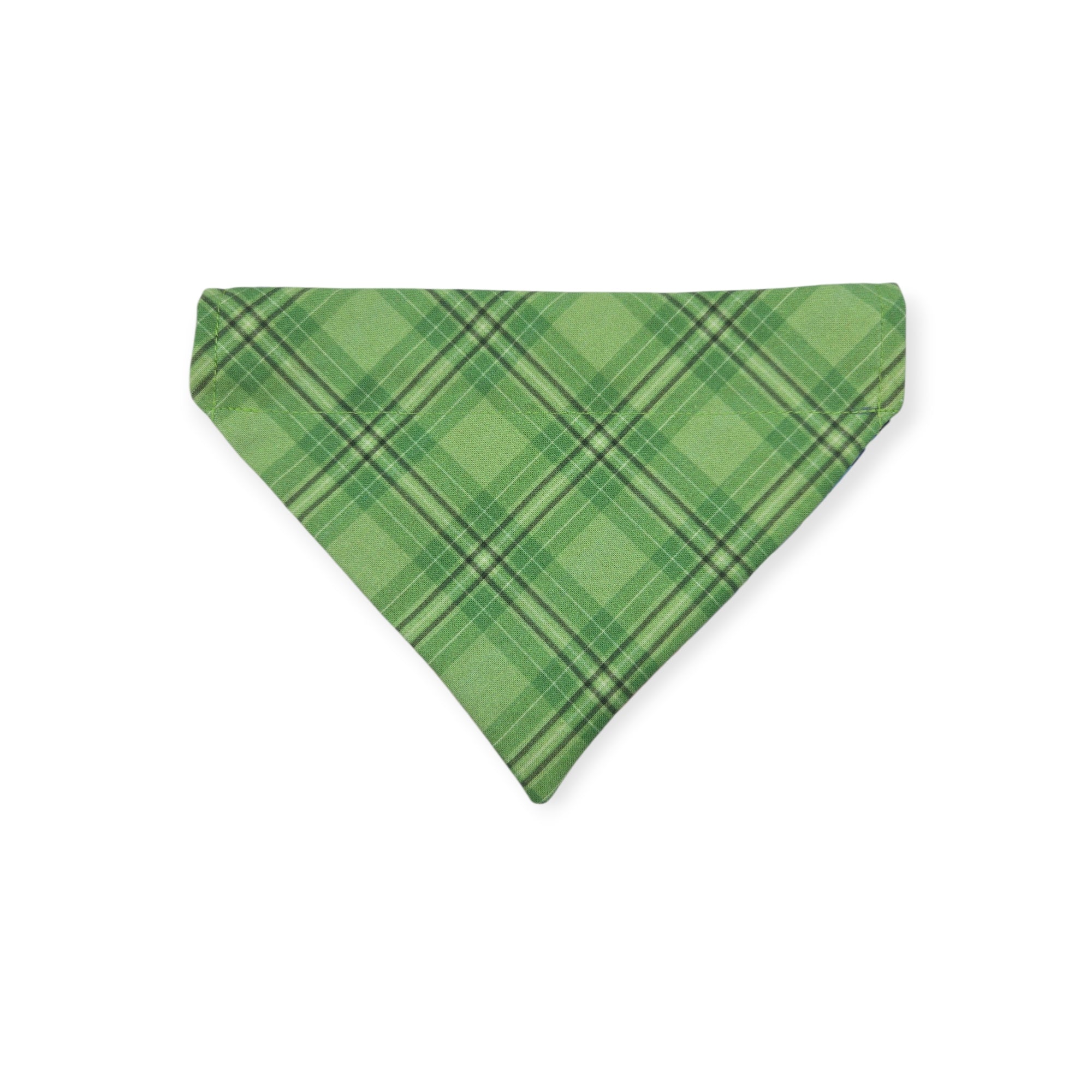 Indian Paintbrush & Bluebonnet/Green Plaid Reversible Slide-on Bandana (Small)