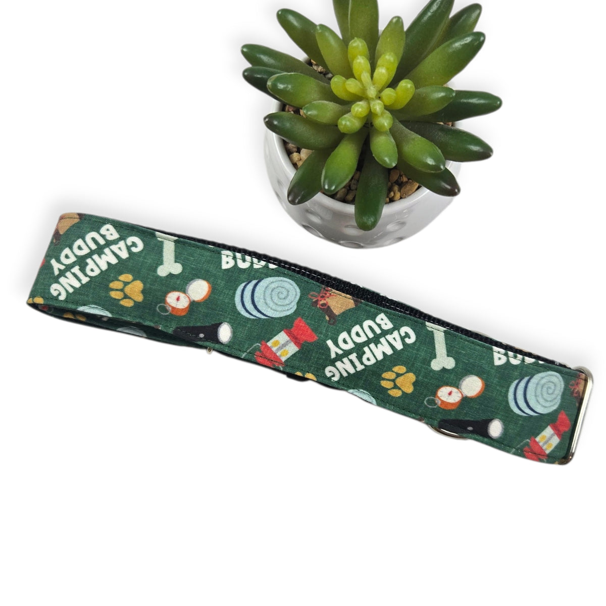 Camping Dog Dog Collar (XX-Large, 1.5" wide)