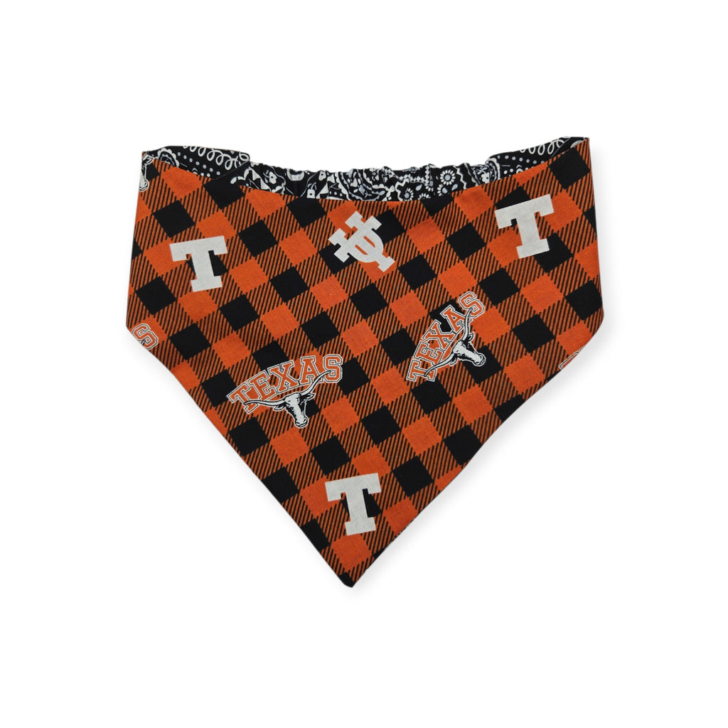 Texas Buffalo Plaid/Black Paisley Reversible Slip-on Scrunchie Bandana (Large/X-Large)