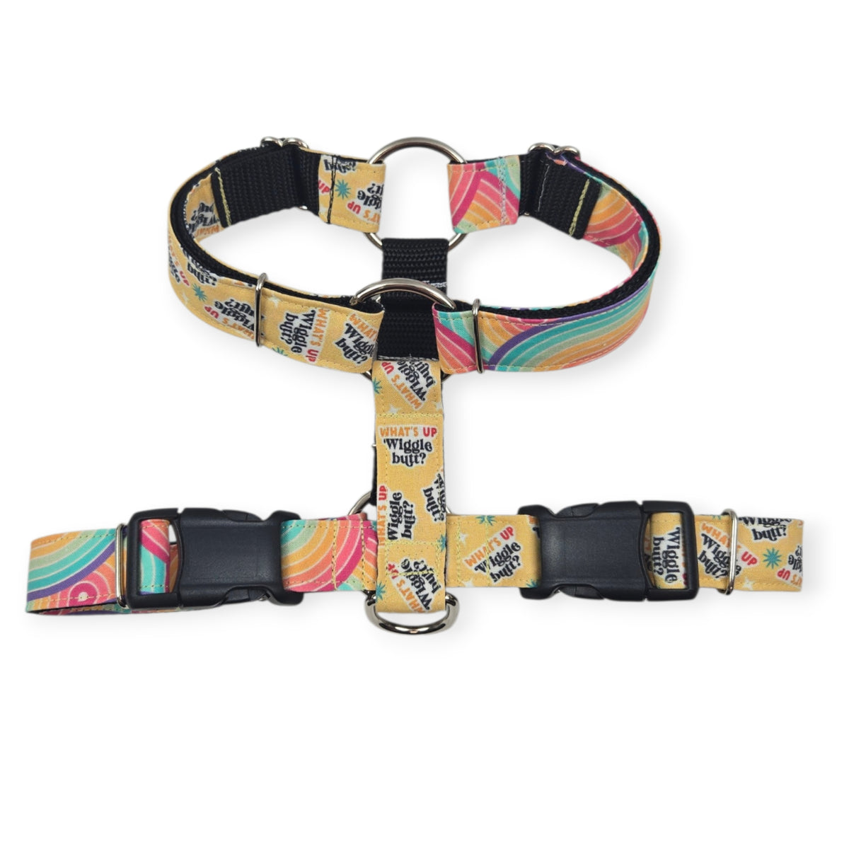 Wiggle Butt/Retro Rainbow Swirls SureFit Harness (Medium)
