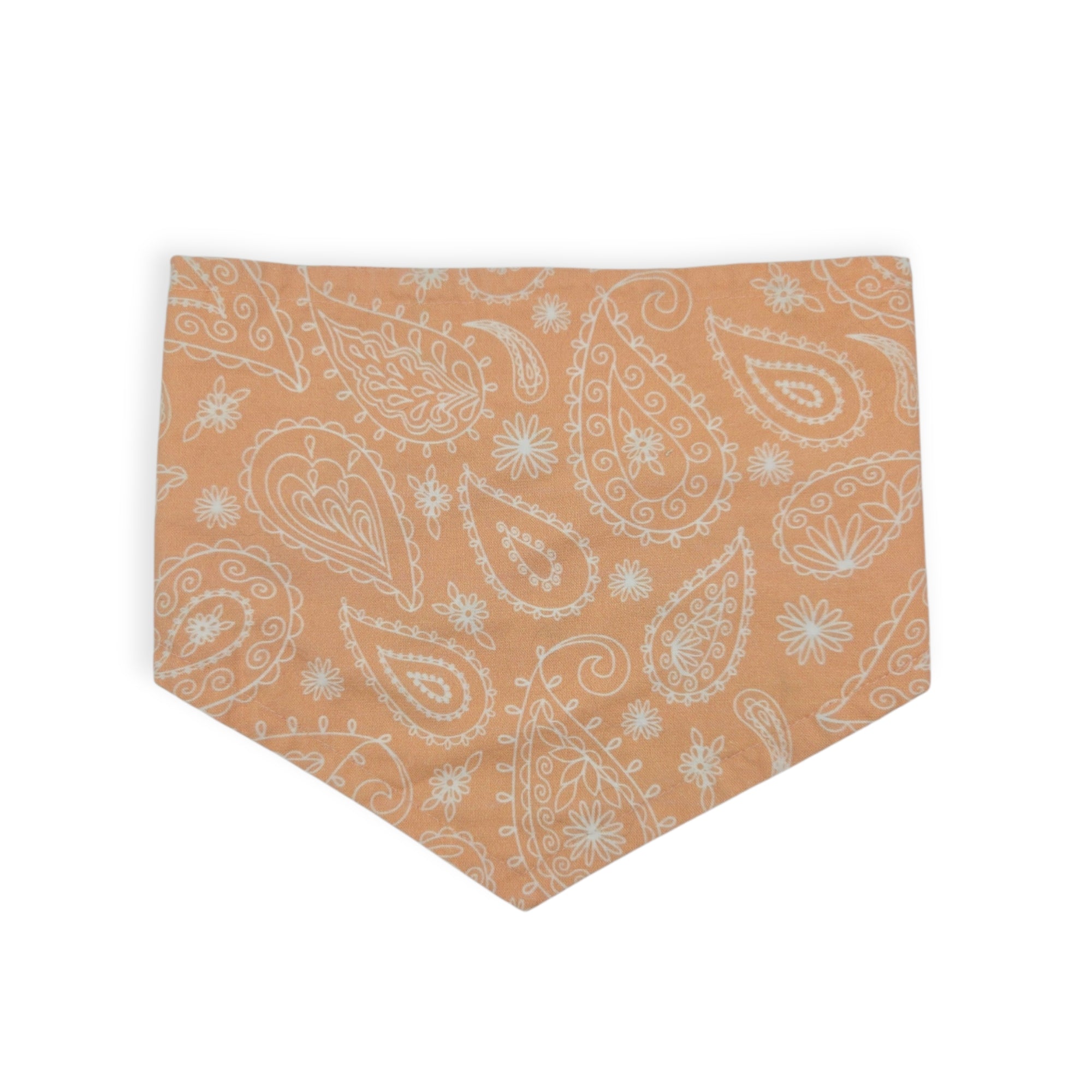 Peach Fuzz in Nature/Peach Floral Paisley Reversible Tie-on Bandana (Medium)