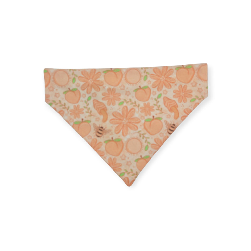 Peach Fuzz in Nature/Peach Floral Paisley Reversible Slide-on Bandana (Large)