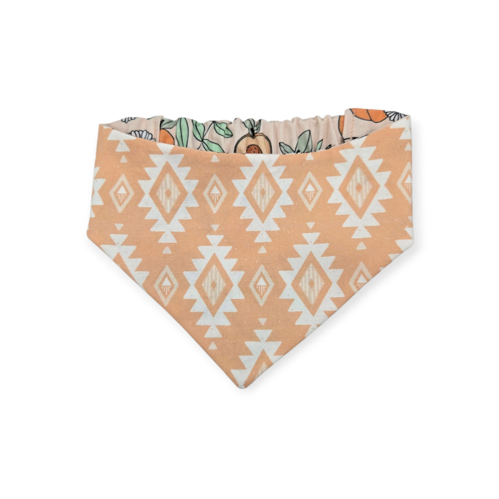 Sweet Peachy Daisies/Coastal Cowgirl Reversible Slip-on Scrunchie Bandana (Medium)