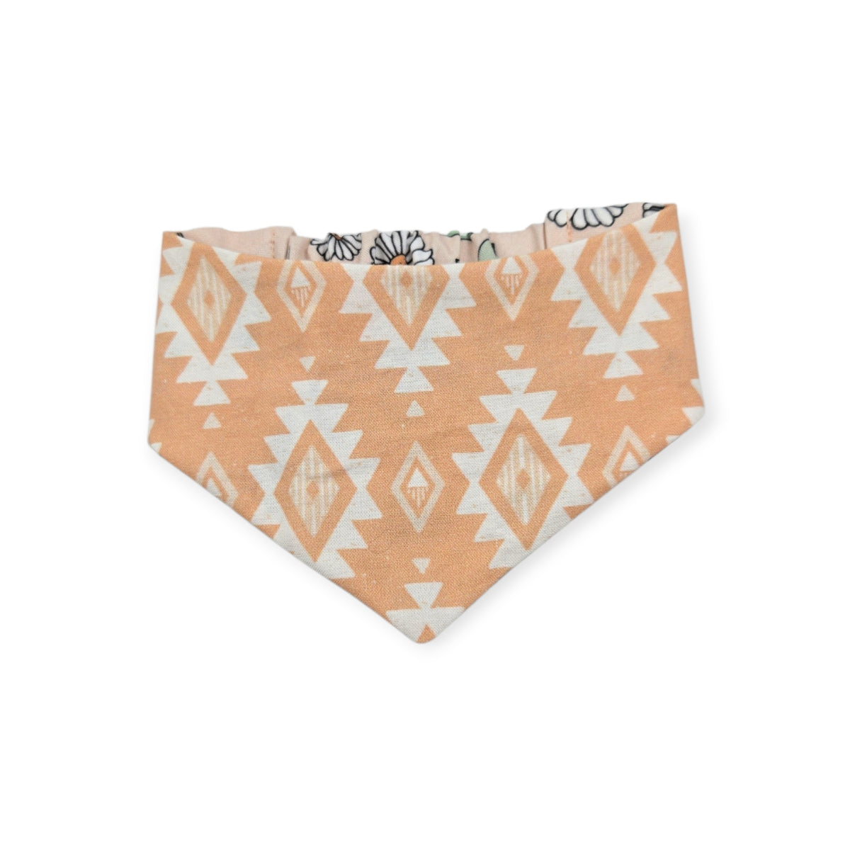 Sweet Peachy Daisies/Coastal Cowgirl Reversible Slip-on Scrunchie Bandana (Small)