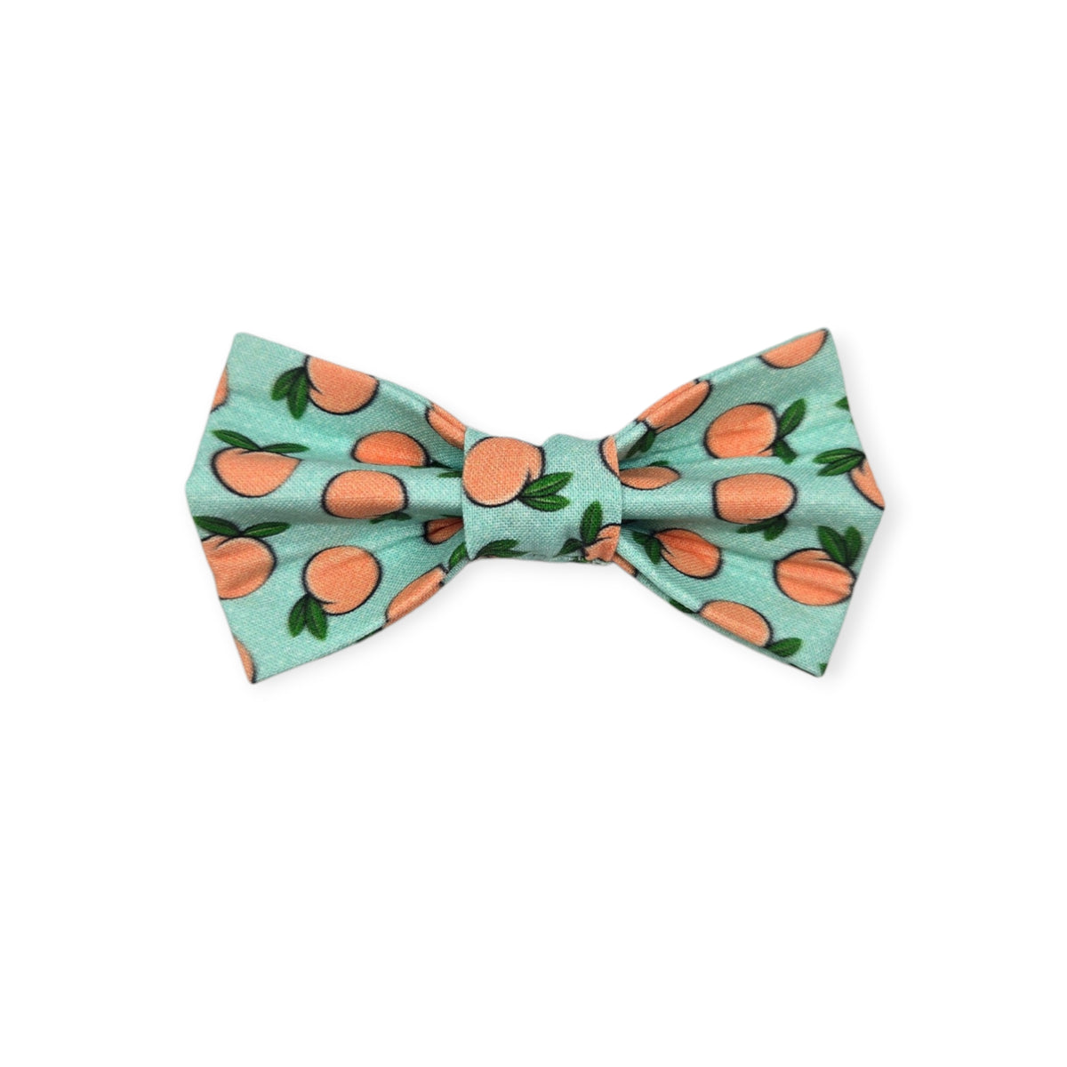 Peaches & Aqua Polka Dots Bowtie - 4"