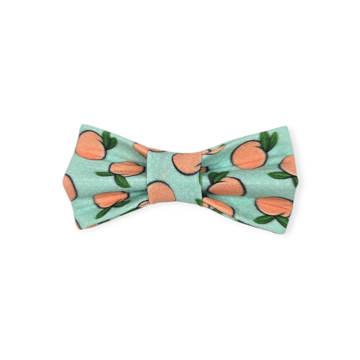 Peaches & Aqua Polka Dots Bowtie - 3"