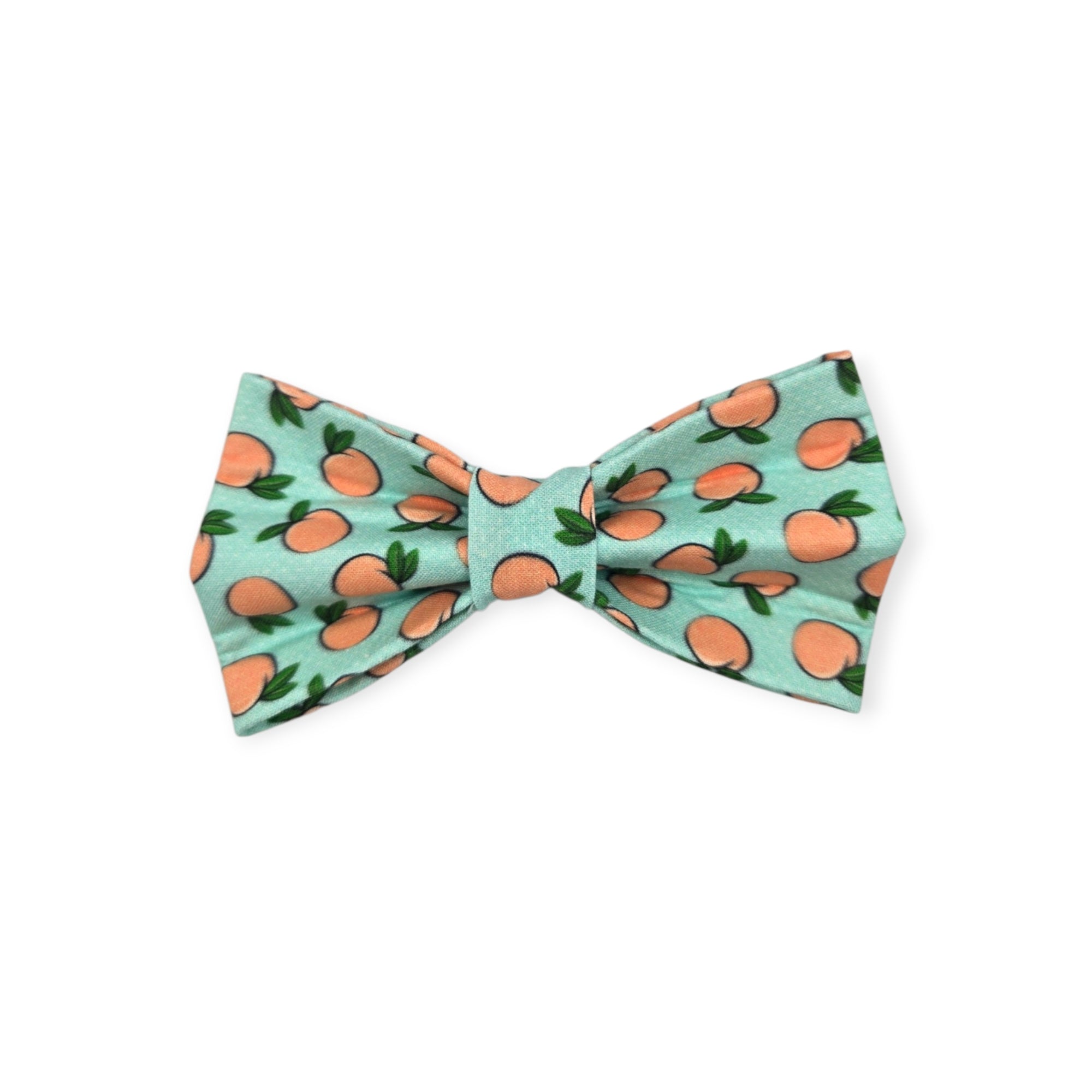 Peaches & Aqua Polka Dots Bowtie - 5"