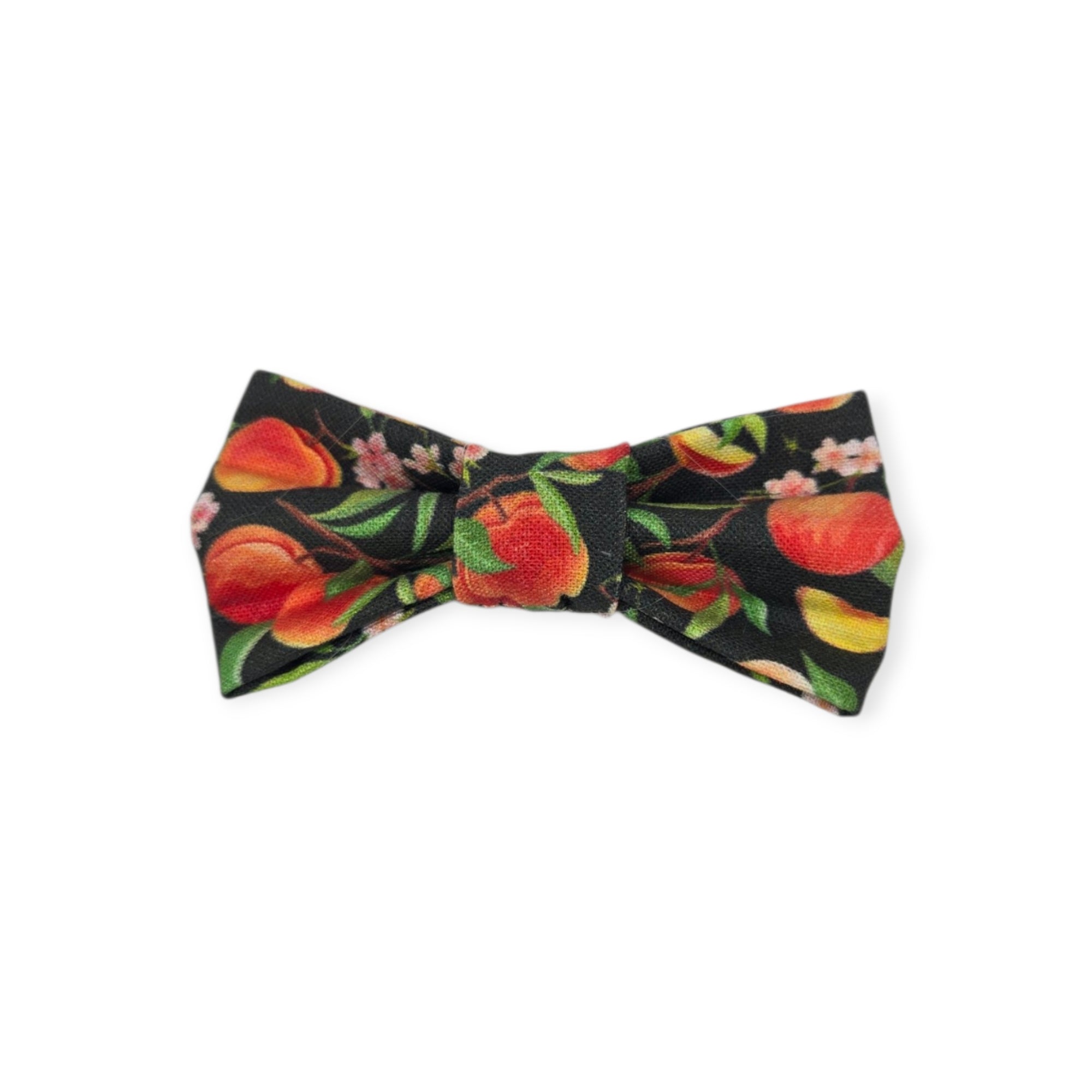 Peach Tree on Black Bowtie - 3"