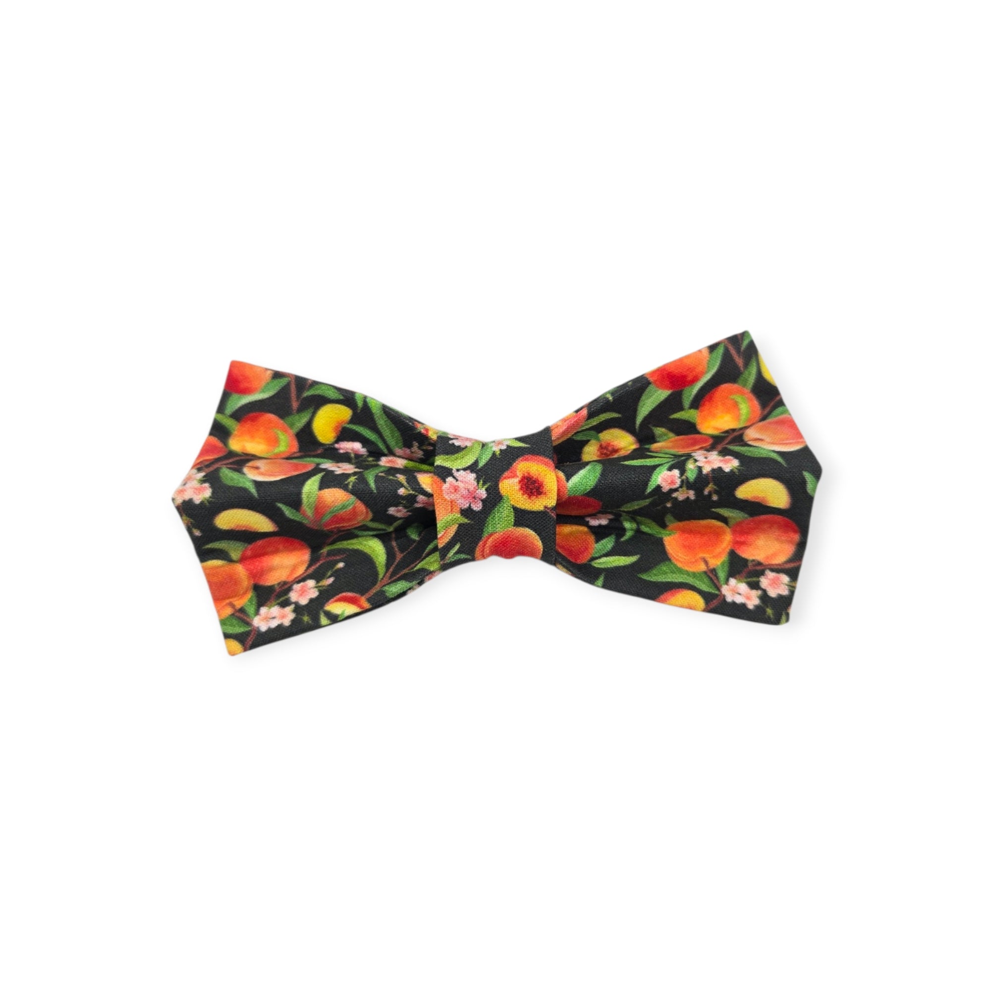 Peach Tree on Black Bowtie - 5"