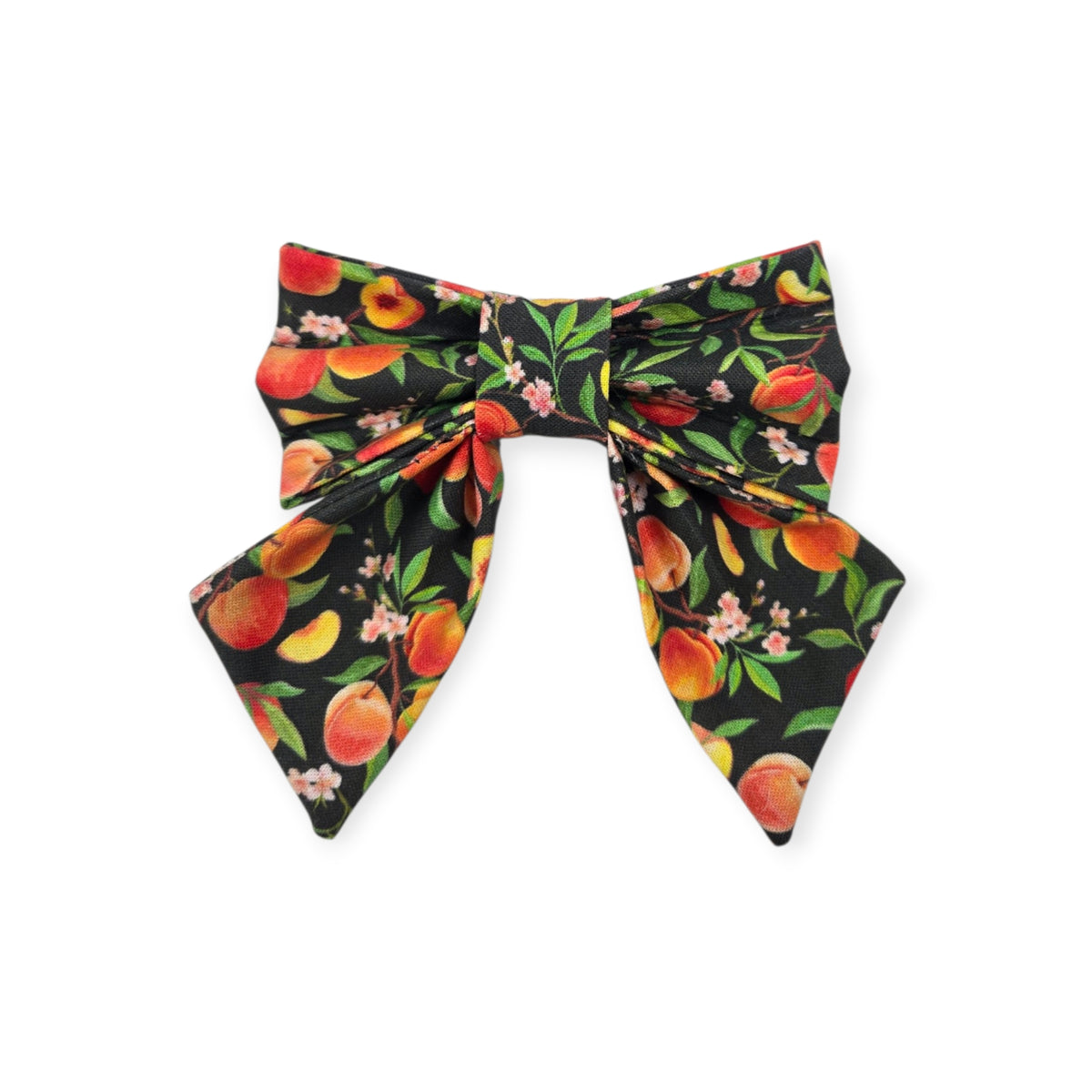 Peach Tree on Black Sailor Bow - 4"