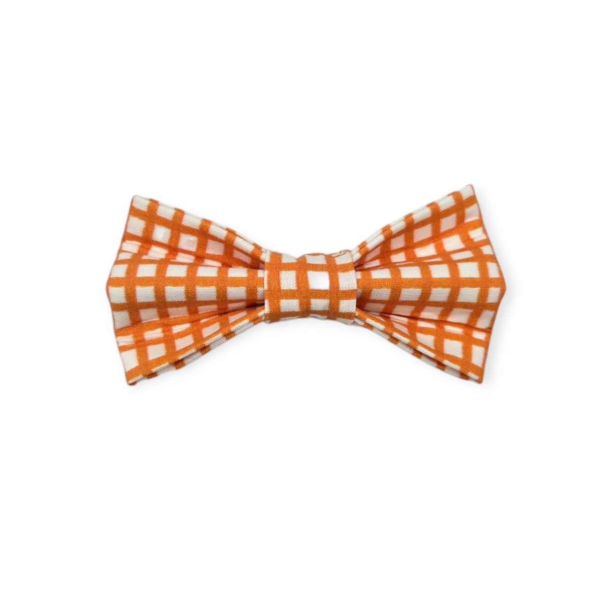 Orange Painted Gingham Check Bowtie - 4"