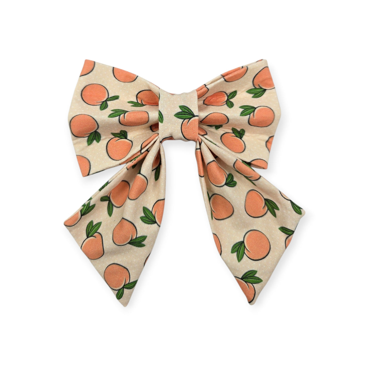 Peaches & Peach Polka Dots Sailor Bow - 5"