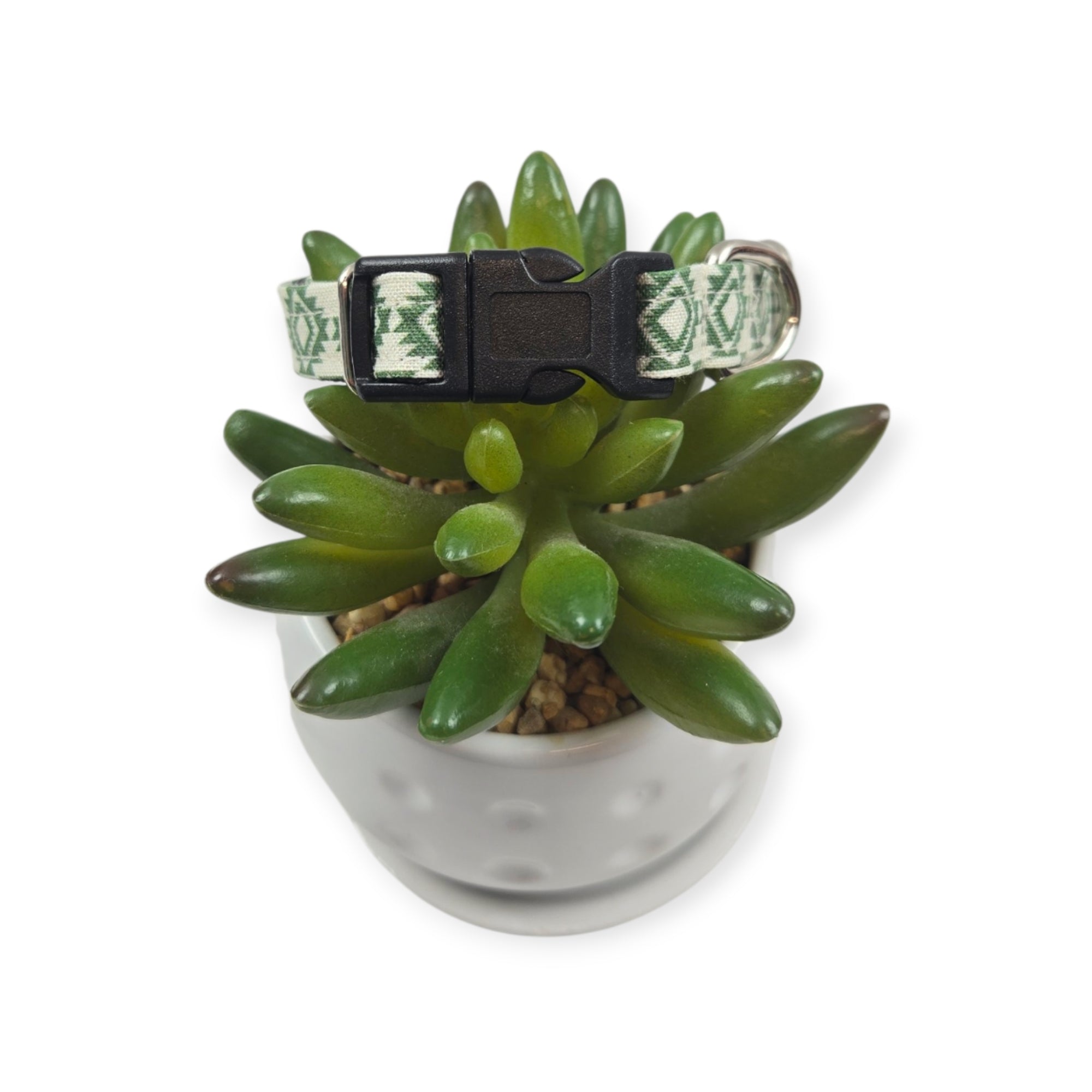 Green Aztec Dog collar (XX-Small)