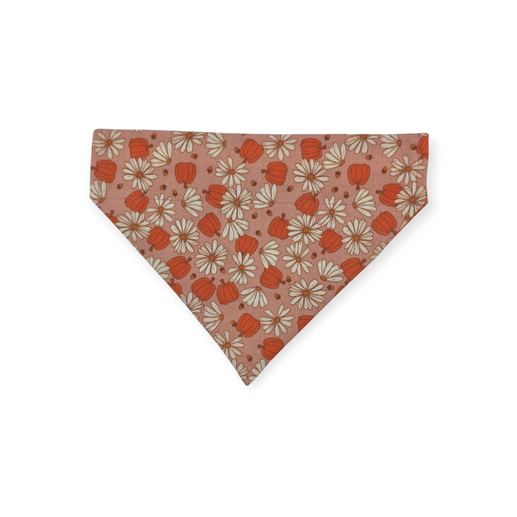 Daisy Pumpkins/ Orange Leaves Reversible Slide-on Bandana (Medium)
