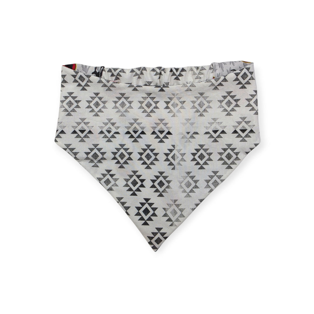 Jurassic Skeletons/Distressed Grunge Aztec Reversible Slip-on Scrunchie Bandana (Large)