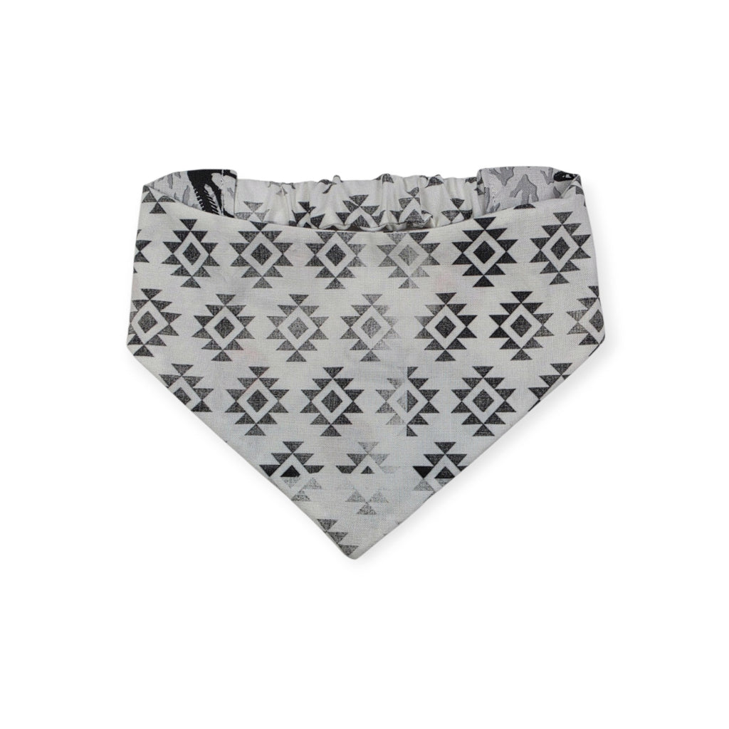 Jurassic Skeletons/Distressed Grunge Aztec Slip-on Scrunchie Bandana (Small)