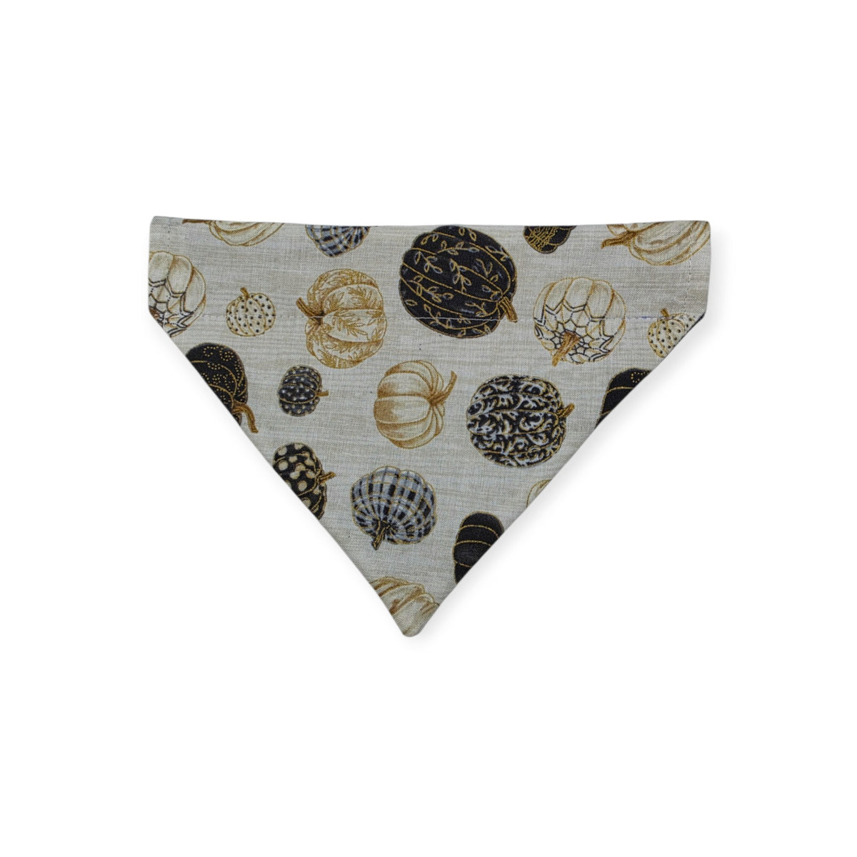 Pumpkin Quilt/Gray & Tan Plaid Reversible Slide-on Bandana (Large)