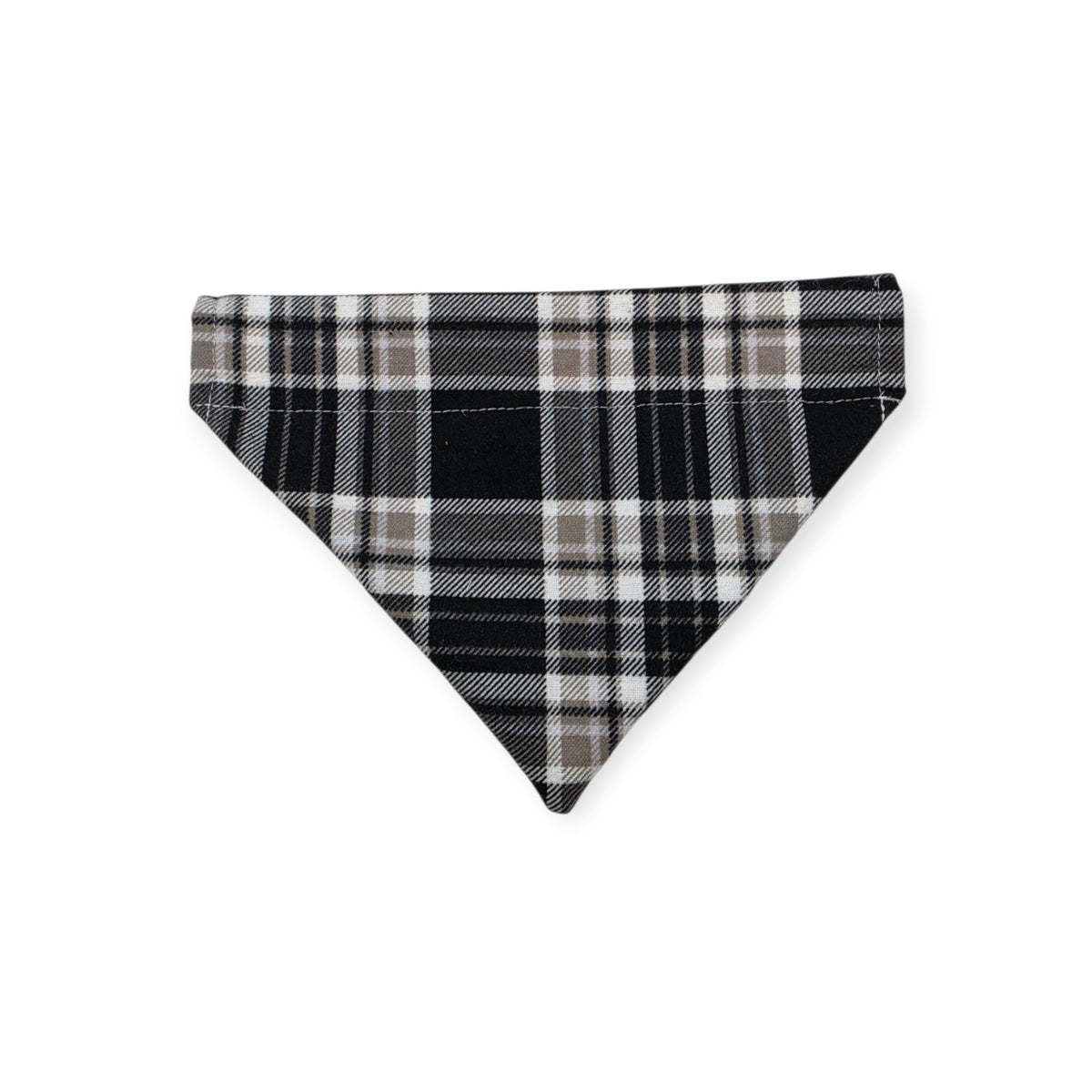 Pumpkin Quilt/Gray & Tan Plaid Reversible Slide-on Bandana (Small)