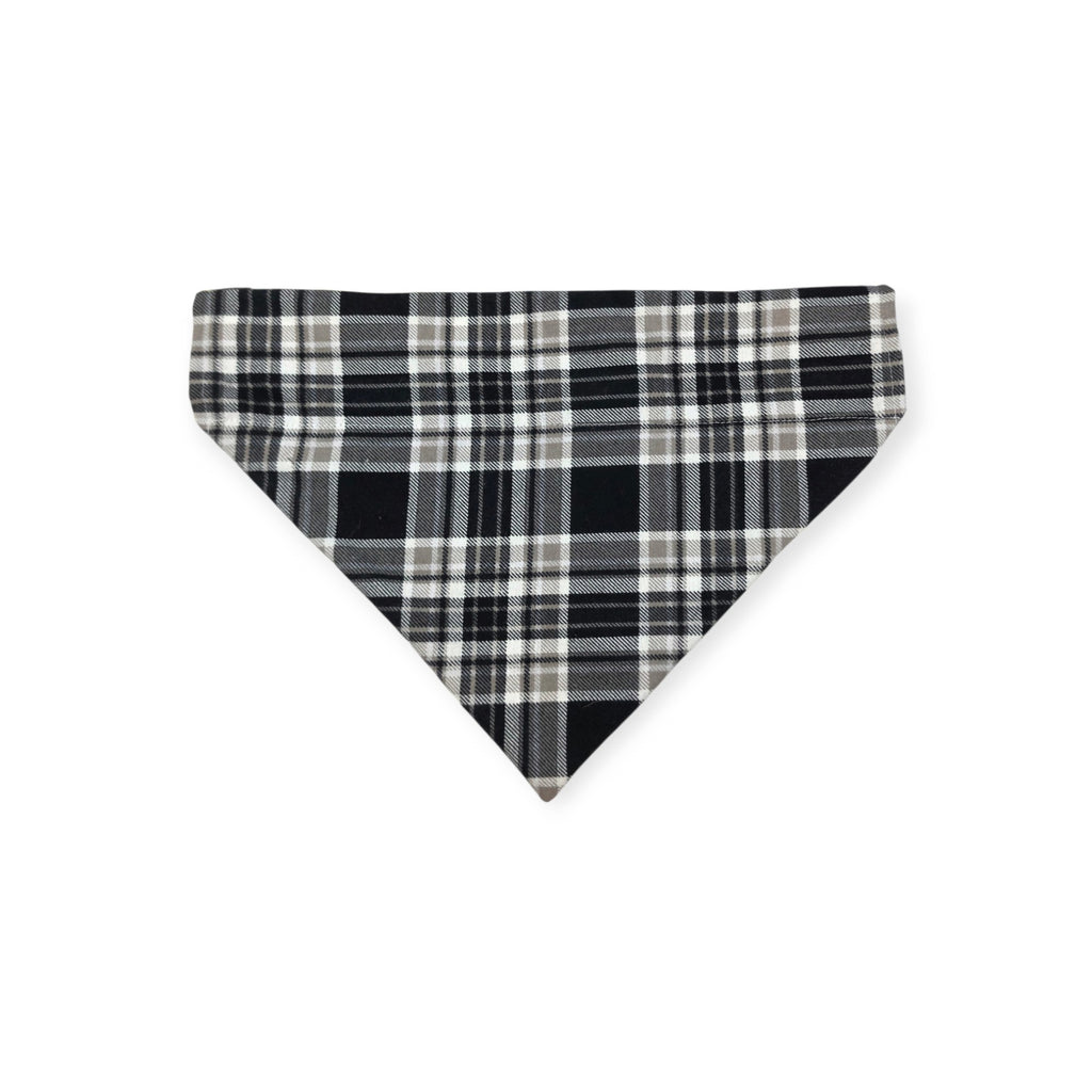 Pumpkin Quilt/Gray & Tan Plaid Reversible Slide-on Bandana (Large)