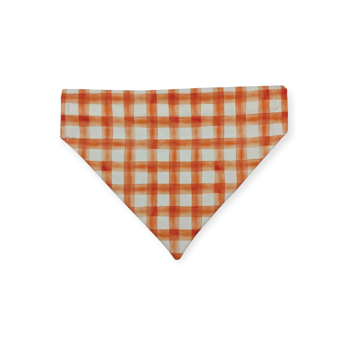Halloweentown/Orange Painted Gingham Check Reversible Slide-on Bandana (Medium)