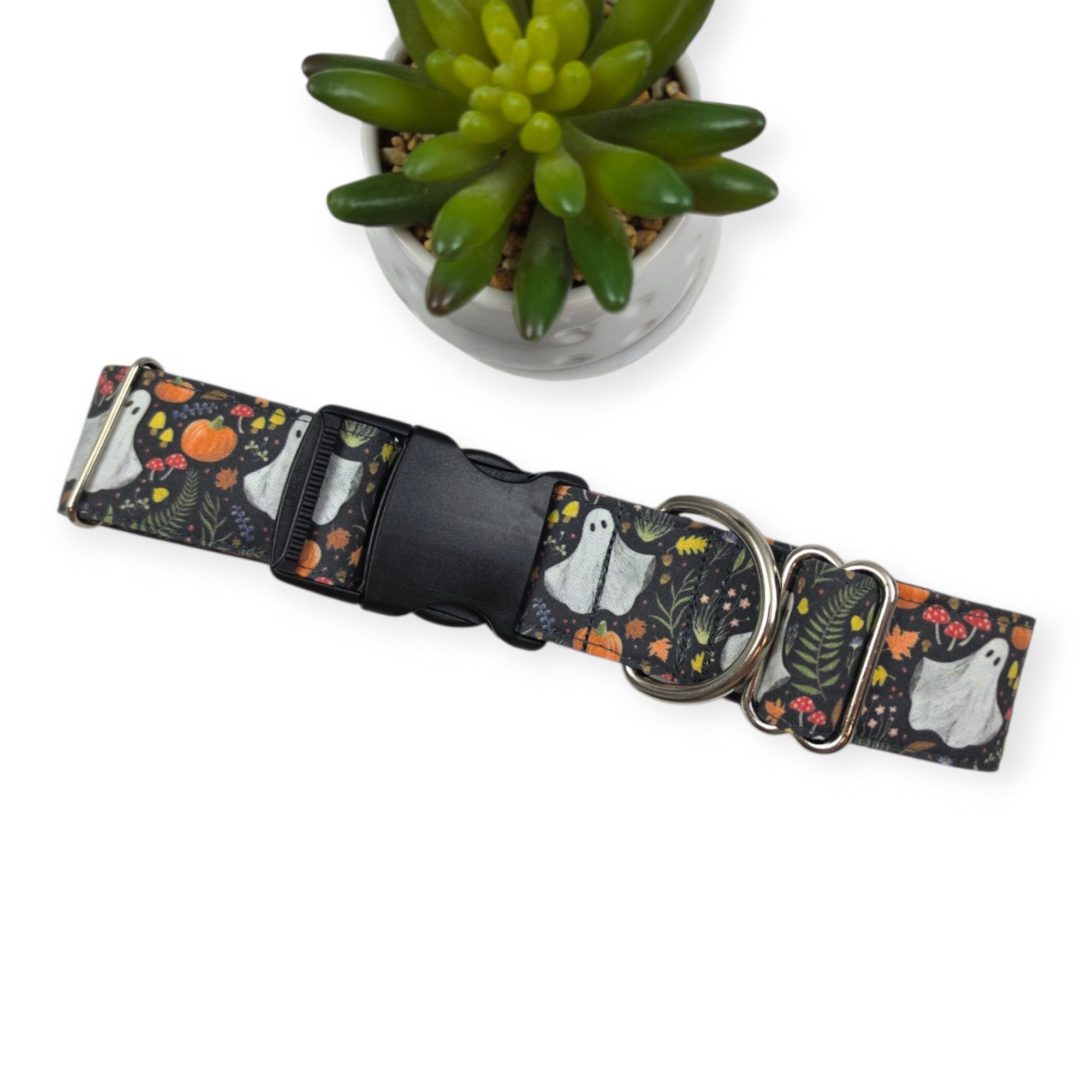 Cottagecore Ghosts Dog Collar (Large, 1.5" wide)