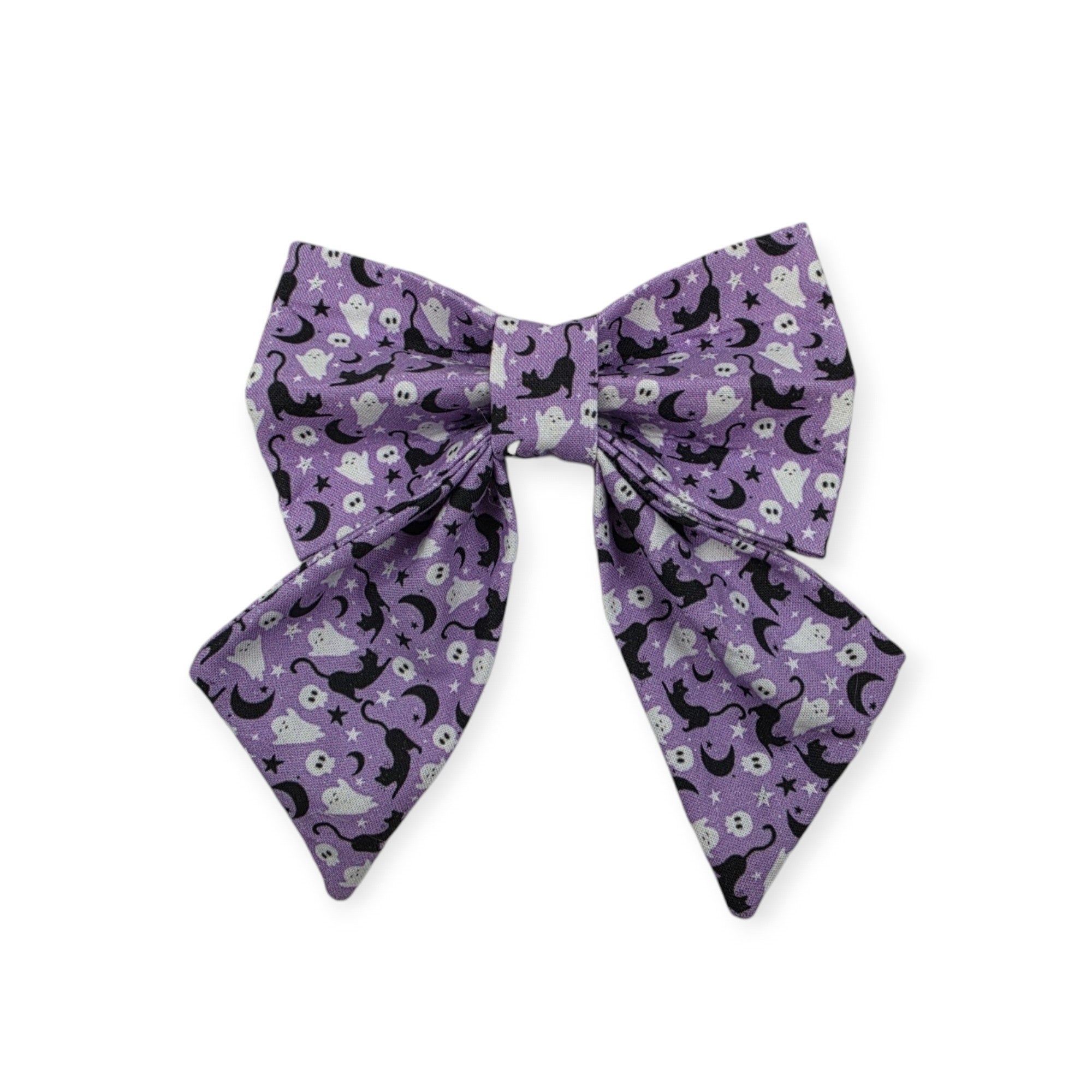 Halloween Cats and Ghosts Sailor Bow - 5"