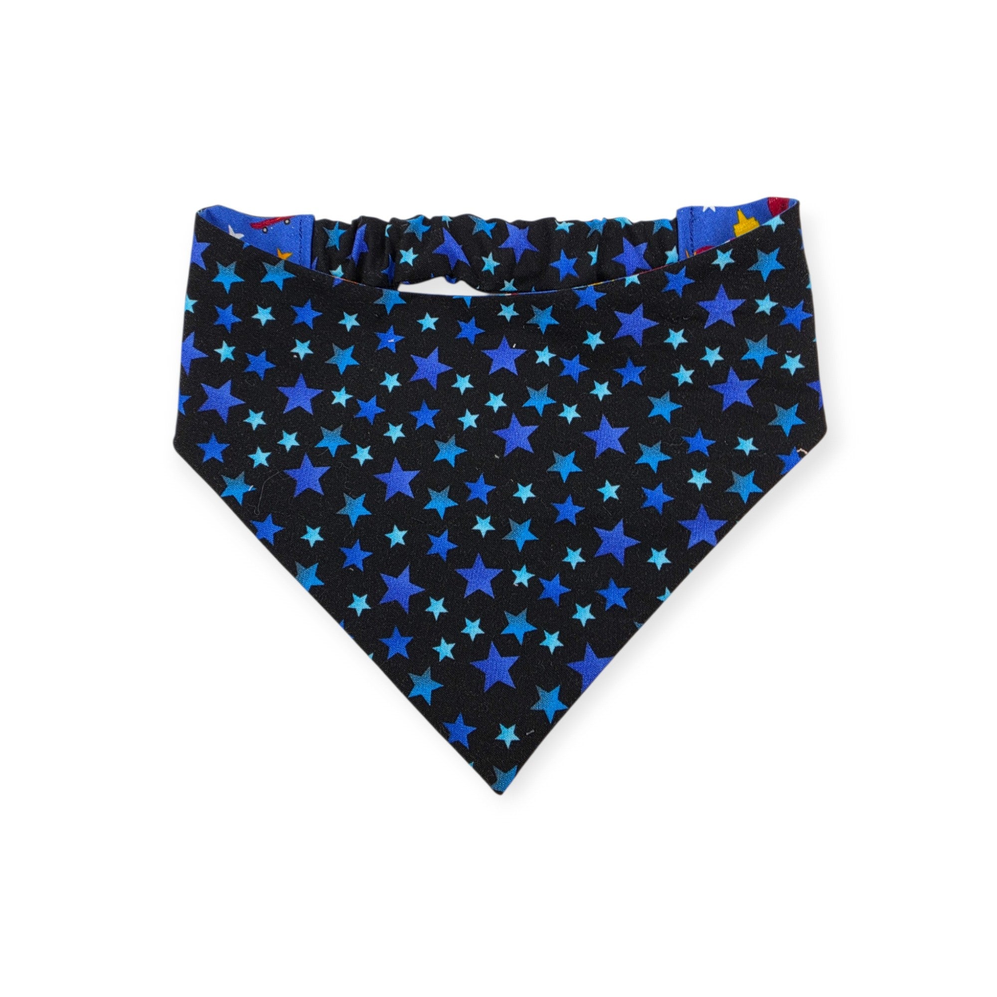Patriotic Food/Blue Stars Reversible Slip-on Scrunchie Bandana (Large/X-Large)
