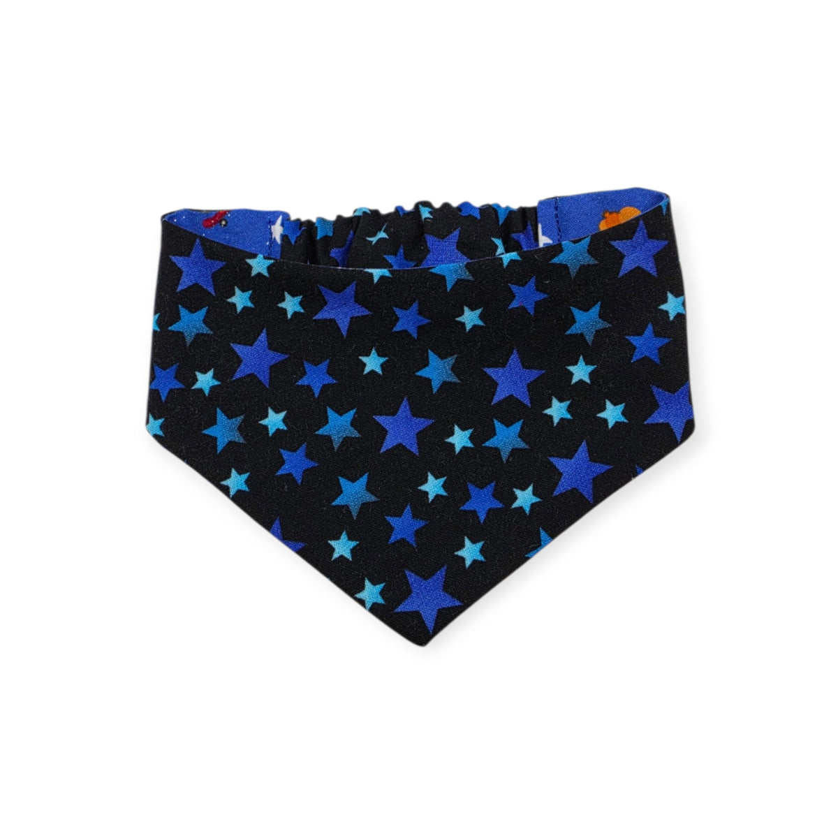 Patriotic Food/Blue Stars Slip-on Scrunchie Bandana (Small)