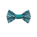 Teal Chevron Bowtie - 4"
