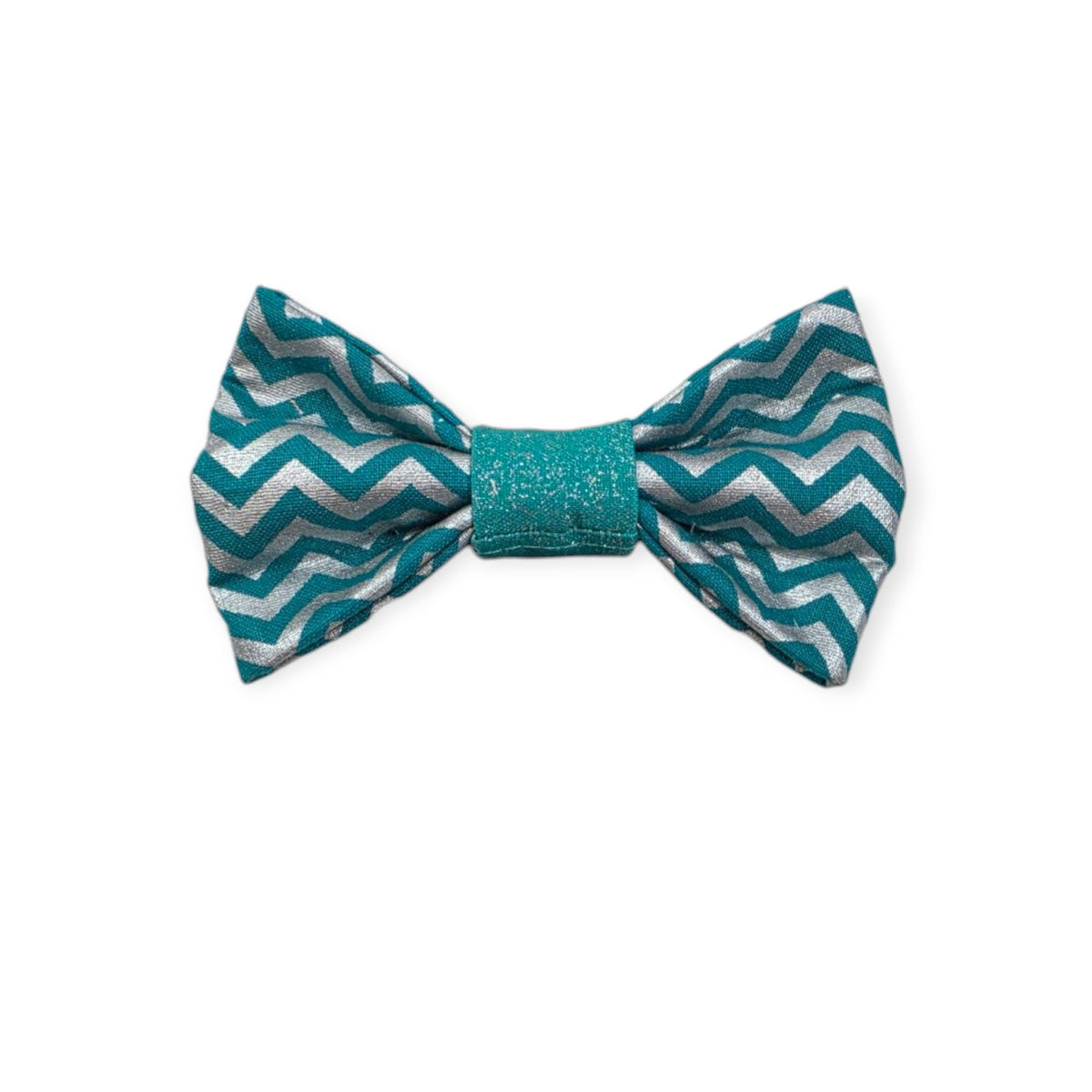 Teal Chevron Bowtie - 4"