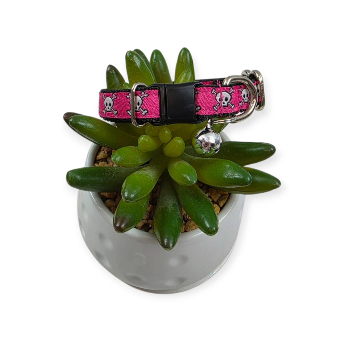 Skull & Crossbones on Pink Kitty Collar (XX-Small)