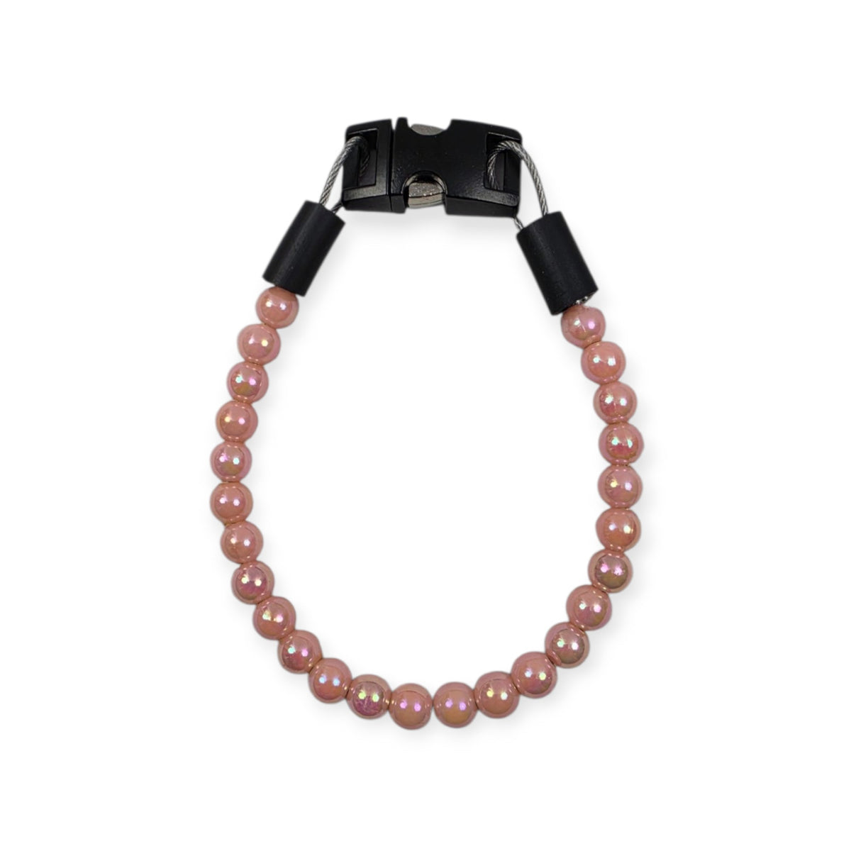 Pink Iridescent Beaded Collar - 10..5"